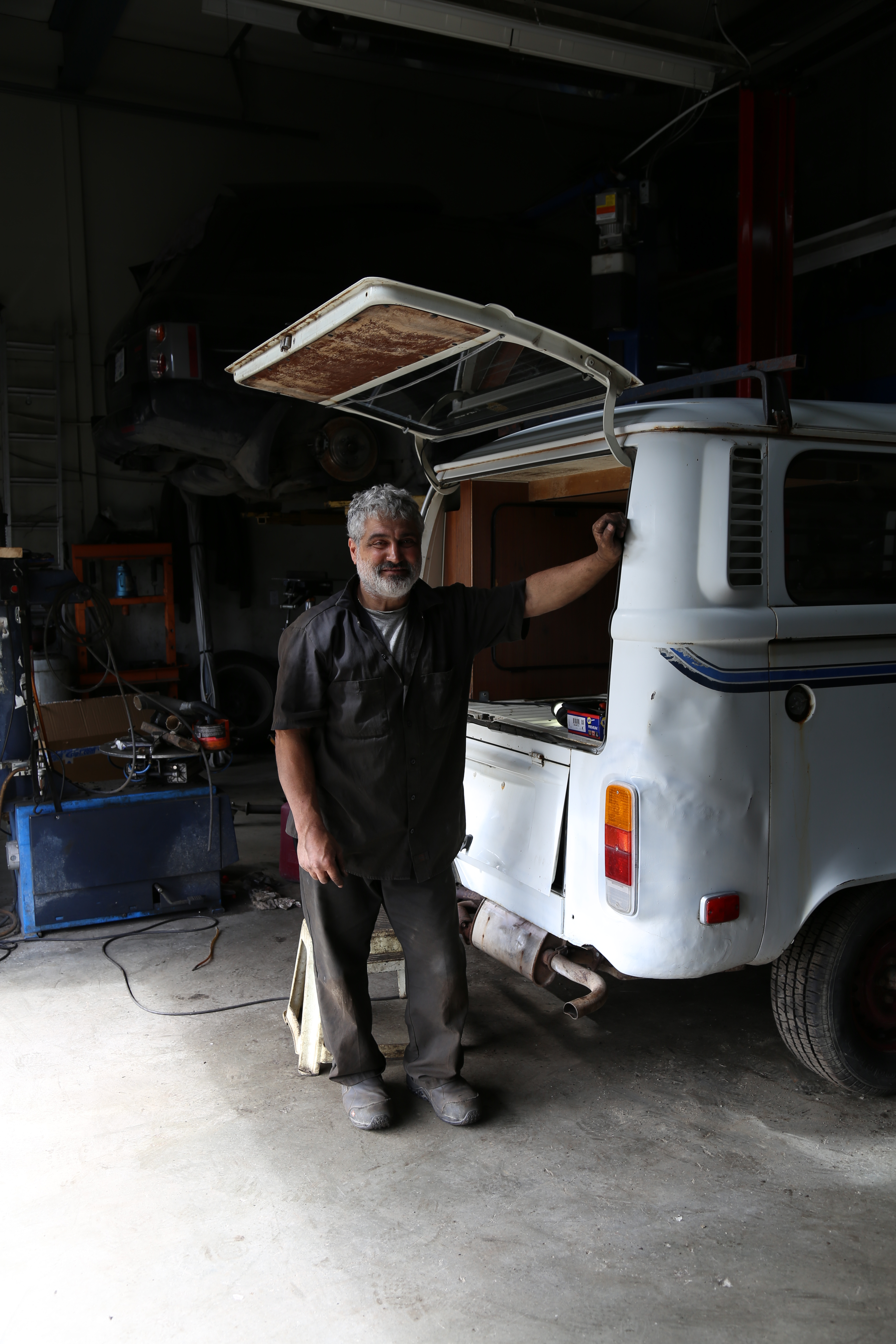 Gino Working on a Van
